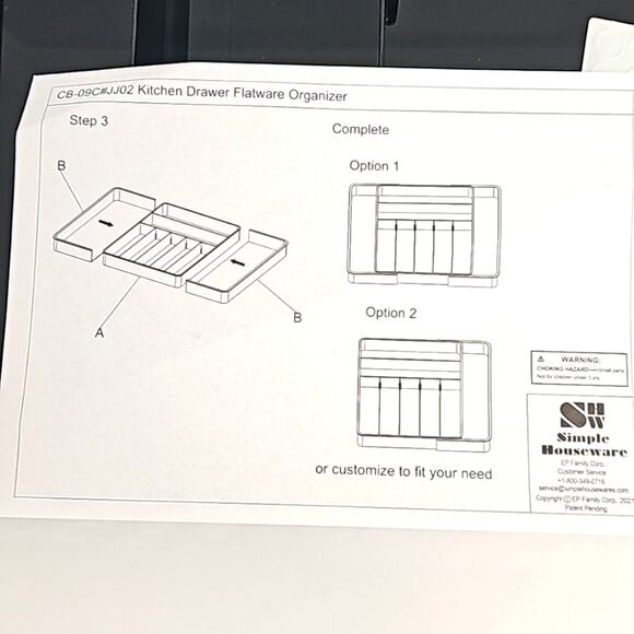 Simple Houseware Expandable Kitchen Drawer Flatware Organizer Black (NWOB) - Picture 3 of 10